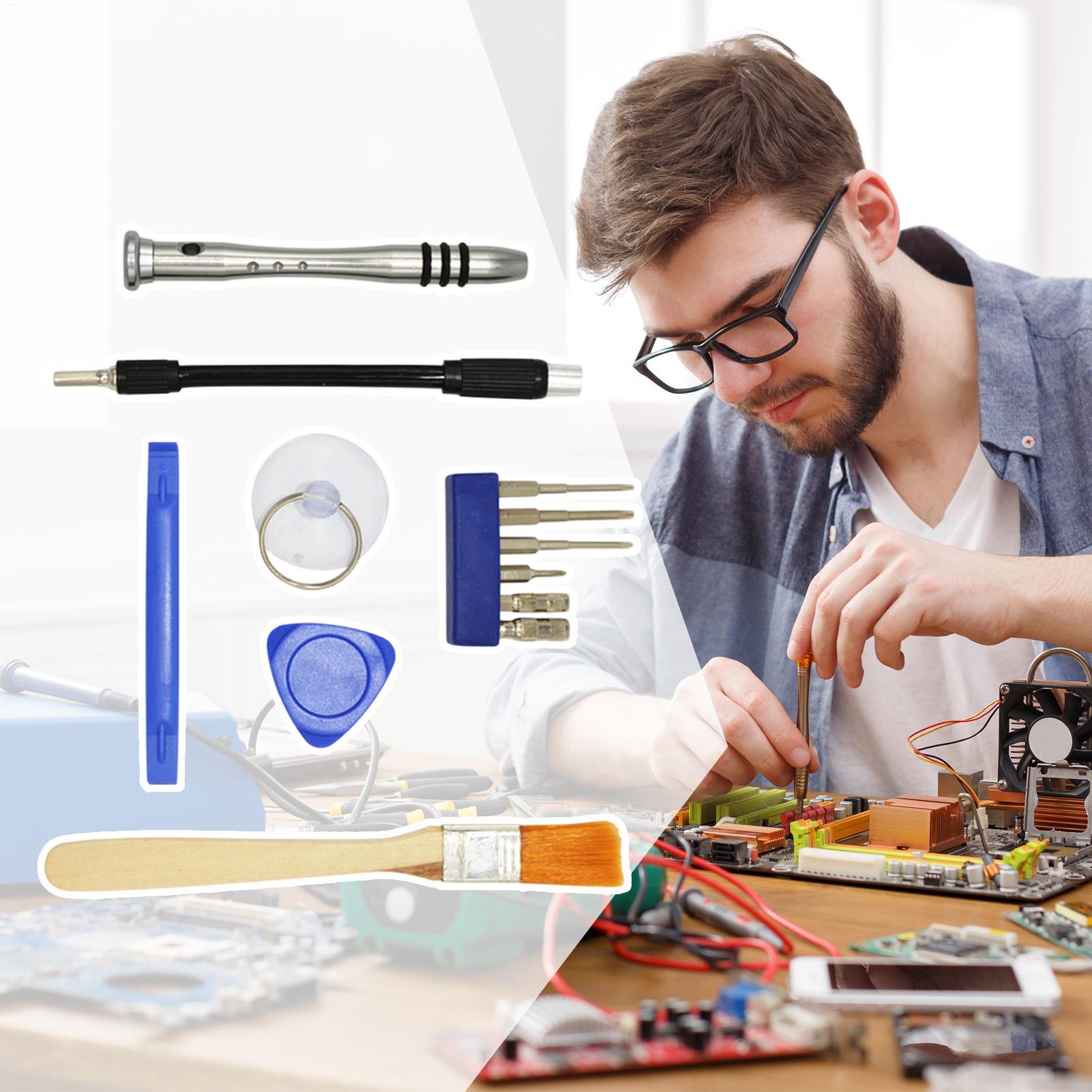 Electronics Repair Shops - ゲームコンソール分解ドライバー 12 個ポータブル人間工学に基づいたハンドルクリーニング修復ツールキット家庭用電化製品店用