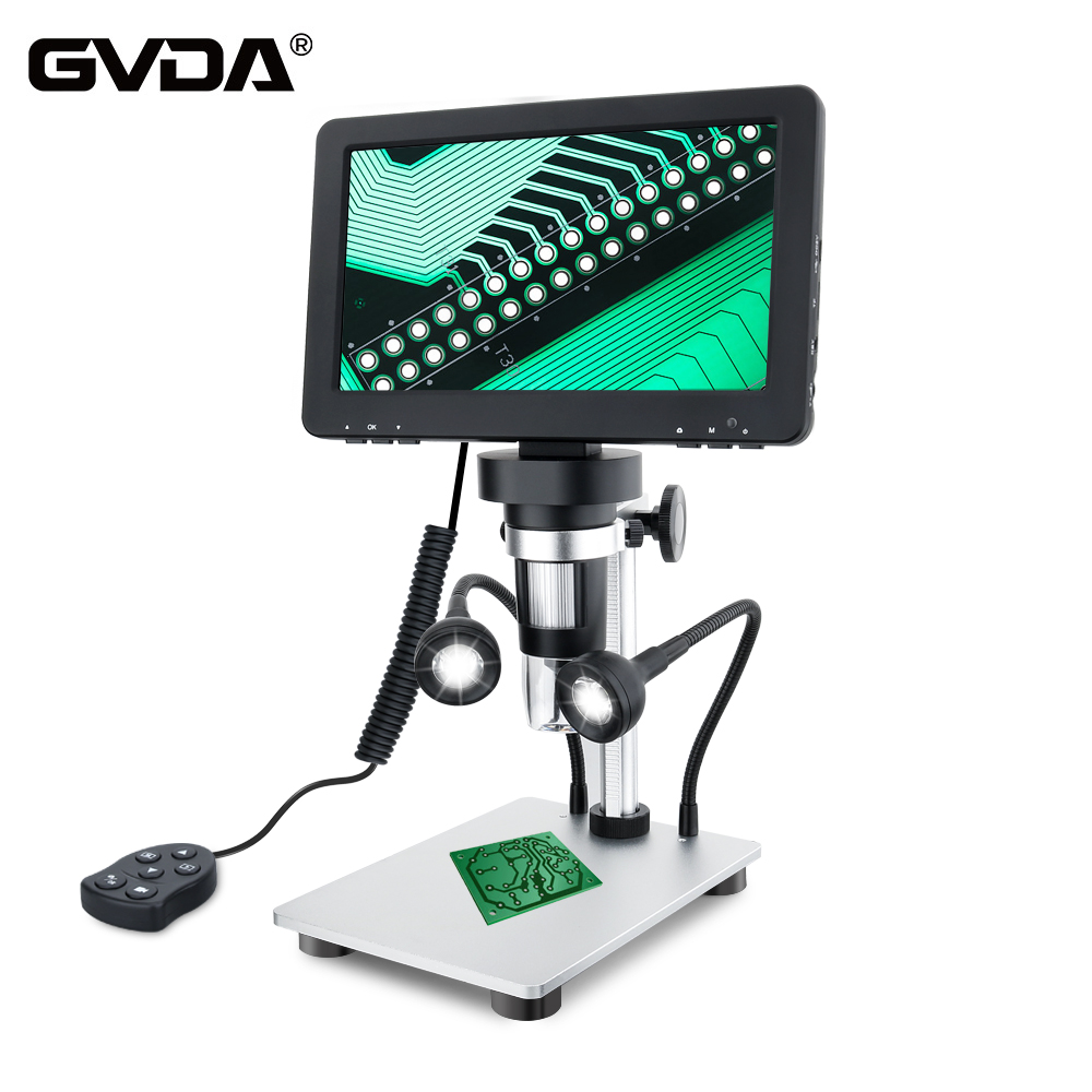 Electronics Repair Videos - GVDA電子デジタル顕微鏡 50-1200倍 はんだ付け用ビデオ顕微鏡 連続増幅拡大鏡 携帯電話PCB修理用