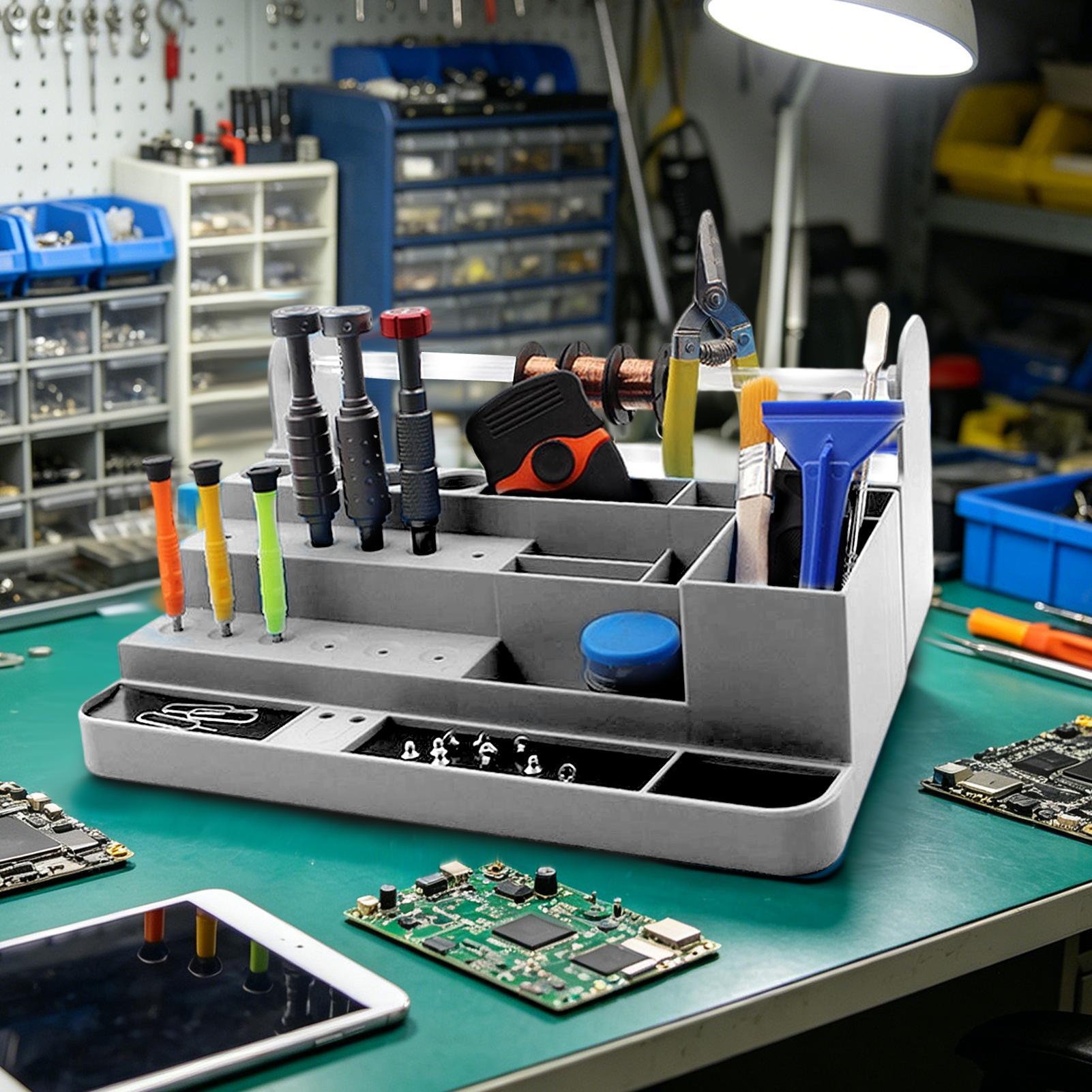 頑丈なデスクトップ収納電子機器修理工具収納ホルダー省スペース - Electronics Repair Shops のレビューと価格
