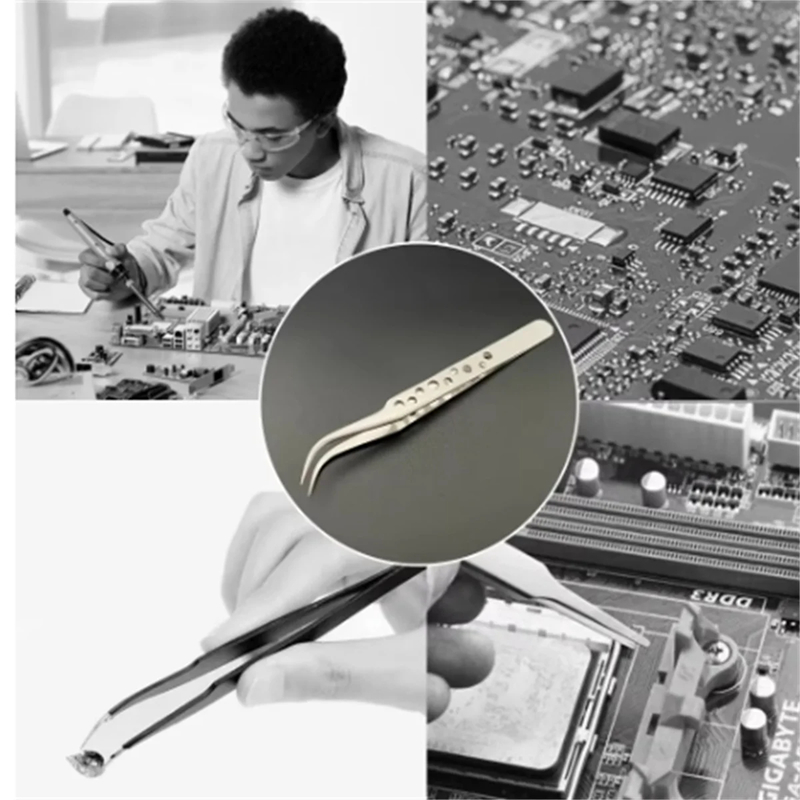 工業用ピンセット精密帯電防止湾曲ストレートチップ鉗子ステンレ - Electronics Repair Business のレビューと価格
