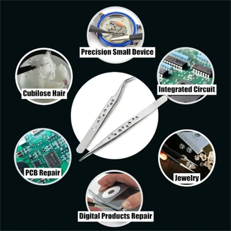 工業用ピンセット精密帯電防止湾曲ストレートチップ鉗子ステンレ - Electronics Repair Business のレビューと価格