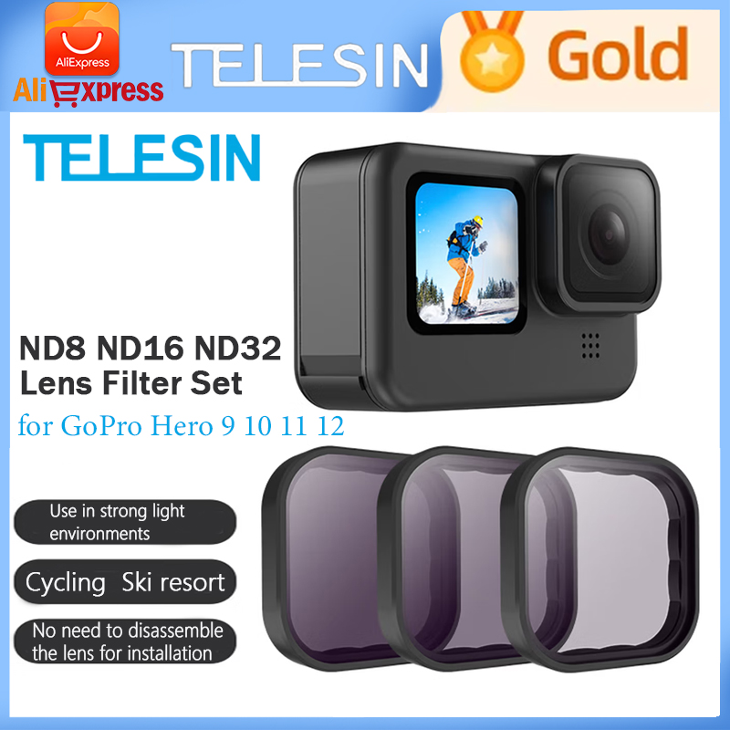 TELESIN GP9 ND8 ND16 ND32 CPL  - Gopro Action Camera Hero 12 Black のレビューと価格