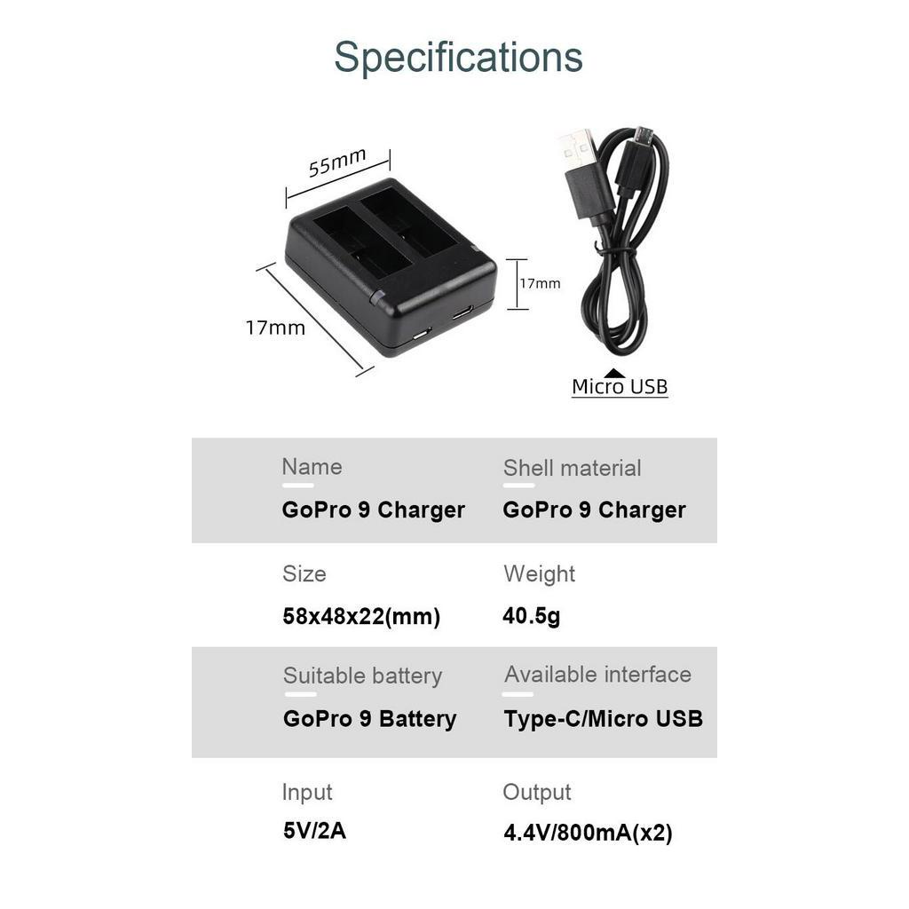 Gopro-デュアルバッテリー充電器12,完全なデコード,A - Gopro Action Camera Hero 12 Black のレビューと価格